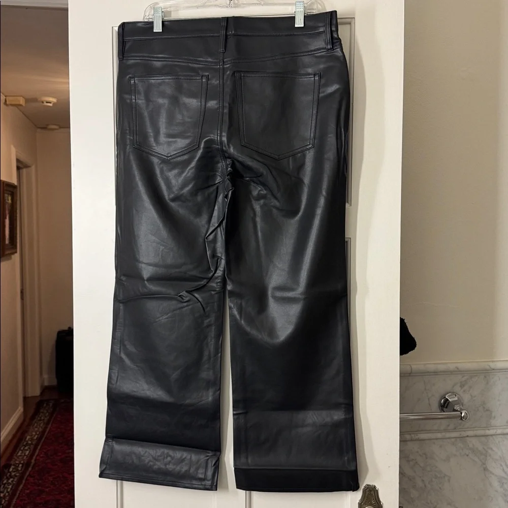 J.Crew Slim wide-leg pant in faux leather BU138